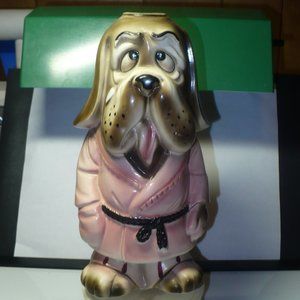 Vintage Hound Dog Ceramic Liquor Music Box Bottle Decanter  KIMCO JAPAN